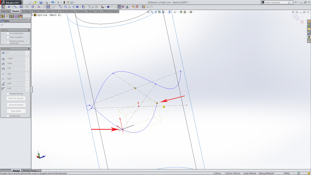 Spline on Surface - Sketching