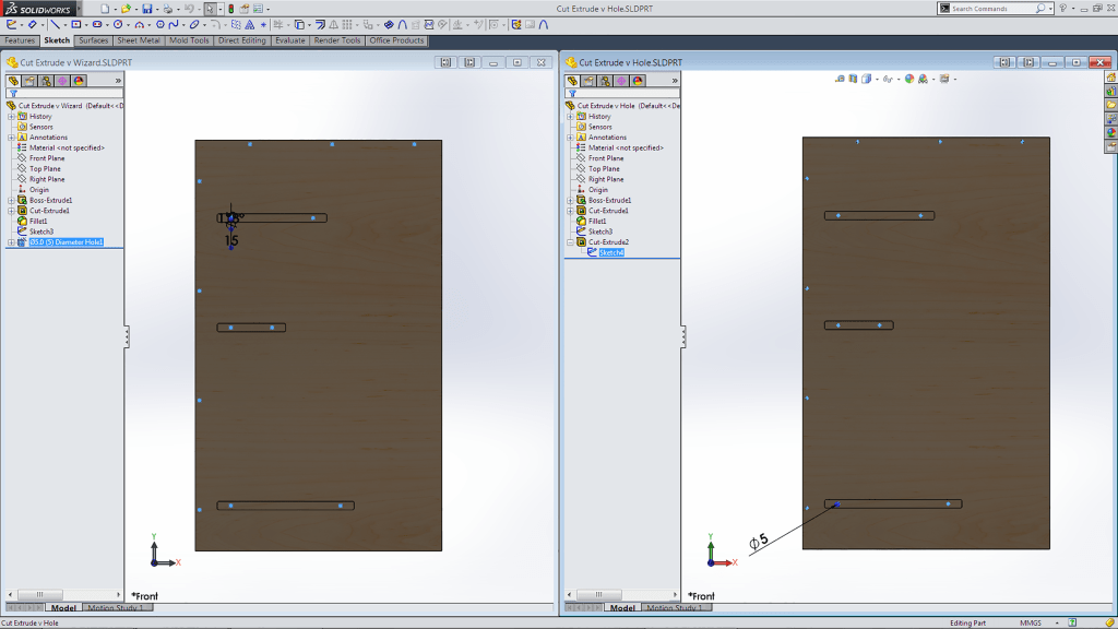 Cut Feature - Hole Wizard