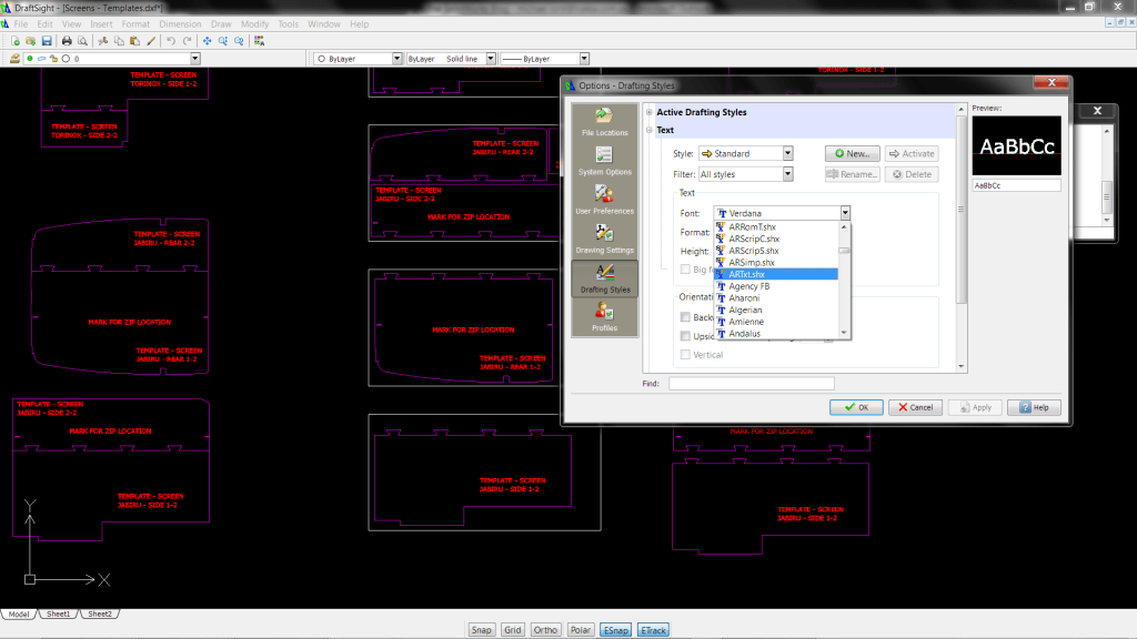 DraftSight - Change Font