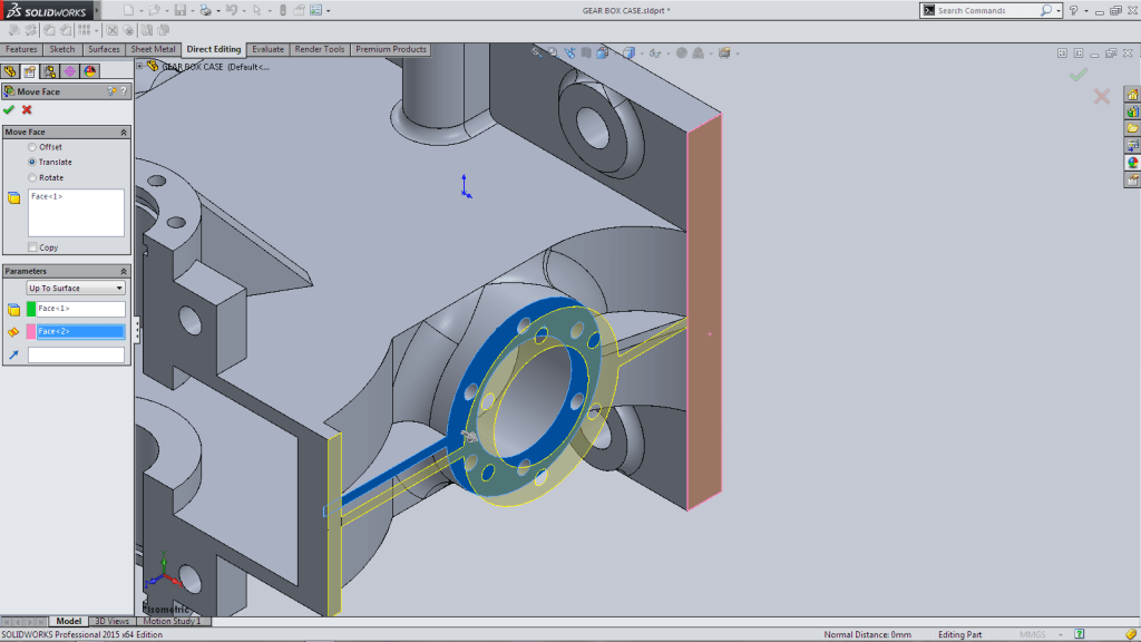 Move Face Parameters Up to Surface Flange