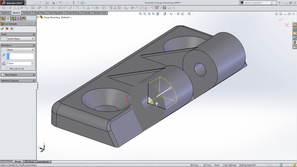 Open Profile - Cut Extrude