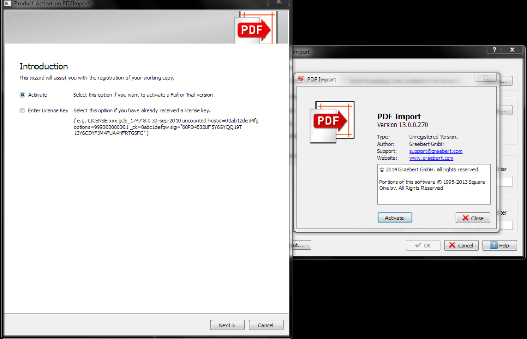 PDFImport Install Activate