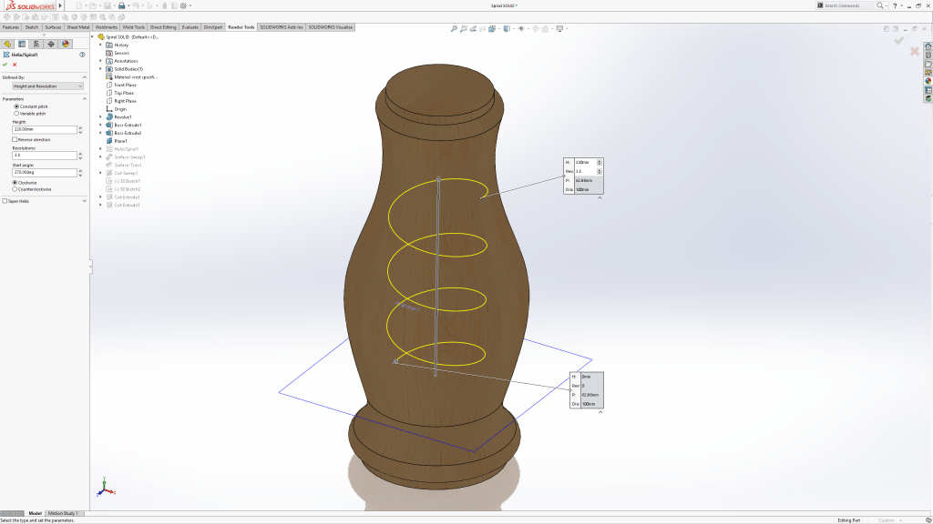 SOLIDWORKS – Fun with Helix’s and Sweep’s #SOLIDWORKS – Michael Lord